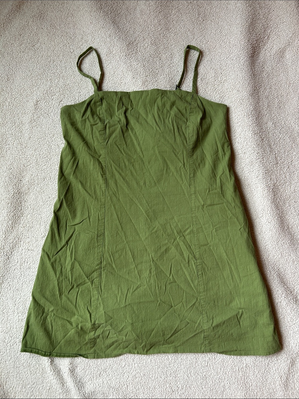 Abercrombie & Fitch Olive Green Spaghetti Strap Camisole Dress